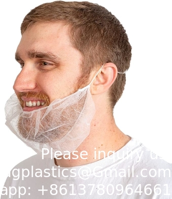 Beard Nets | 18&quot; | White Disposable Beard Covers, Beard Net For Food Service, Cooking, Cleaning