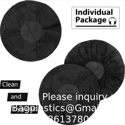 Non Woven Earphone Cover Black / White /Blue Nonwoven Disposable Hygienic Headphone Cover One Time Use Sanitary Ear