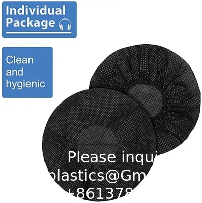 Non Woven Earphone Cover Black / White /Blue Nonwoven Disposable Hygienic Headphone Cover One Time Use Sanitary Ear