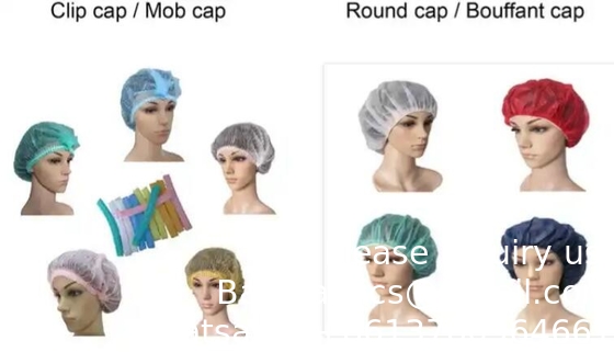 Disposable Medical Non Woven Strip Cap Bouffant Head Cover Hair Net Surgical Doctor Nurse Hat Round Mob Cap