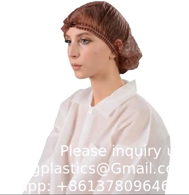 Disposable Medical Non Woven Strip Cap Bouffant Head Cover Hair Net Surgical Doctor Nurse Hat Round Mob Cap