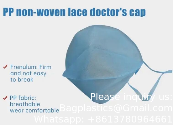 Medical Manufacturer Hospital Requirements Blue SMS 35gsm Hat Doctor Surgeon Cap Breathe Cool and Strong Head Cover