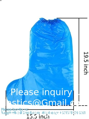 Boot And Shoe Covers 19 Inch Tall Extra Large Durable Water/Skid Resistant Long Shoe Cover Clear Waterproof Anti-Slip