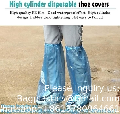Boot And Shoe Covers 19 Inch Tall Extra Large Durable Water/Skid Resistant Long Shoe Cover Clear Waterproof Anti-Slip