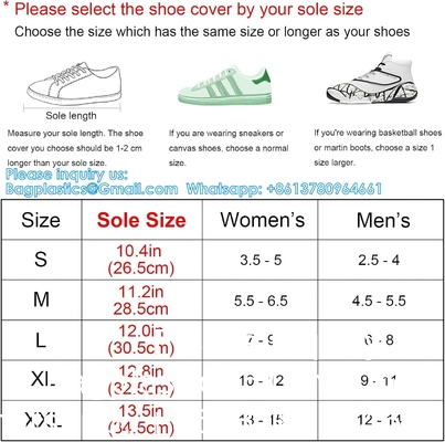 Waterproof Shoe Covers, Reusable Foldable Rain Boot Shoe Cover With Zipper, Non-Slip, Reflector, Men Women Rain Gear