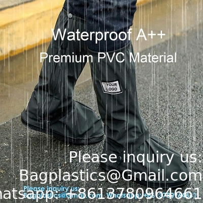 Waterproof Shoe Covers, Reusable Foldable Rain Boot Shoe Cover With Zipper, Non-Slip, Reflector, Men Women Rain Gear