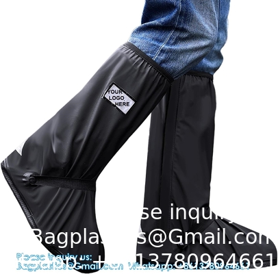 Waterproof Shoe Covers, Reusable Foldable Rain Boot Shoe Cover With Zipper, Non-Slip, Reflector, Men Women Rain Gear