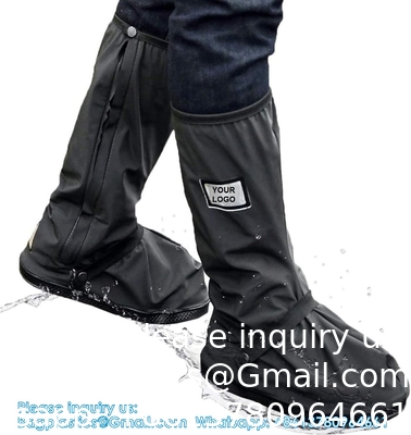 Waterproof Shoe Covers, Reusable Foldable Rain Boot Shoe Cover With Zipper, Non-Slip, Reflector, Men Women Rain Gear