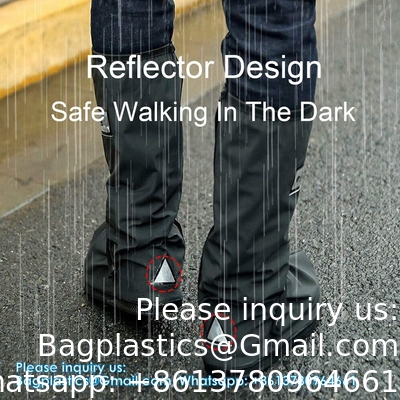 Waterproof Shoe Covers, Reusable Foldable Rain Boot Shoe Cover With Zipper, Non-Slip, Reflector, Men Women Rain Gear