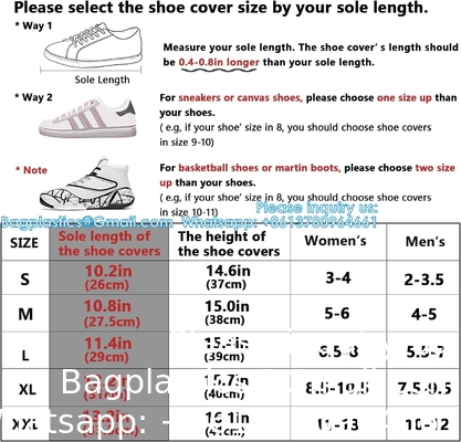 Waterproof Shoe Covers, Reusable Foldable Rain Boot Shoe Cover With Zipper, Non-Slip, Reflector, Men Women Rain Gear