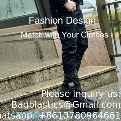 Waterproof Shoe Covers, Reusable Foldable Rain Boot Shoe Cover With Zipper, Non-Slip, Reflector, Men Women Rain Gear