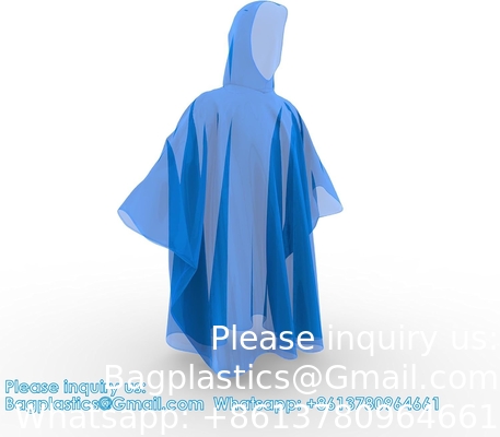 Disposable Rain Ponchos For Adults With Hood,Emergency Rain Gear For Camping,Hiking,Walking,Watching Games
