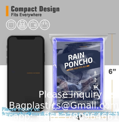 Disposable Rain Ponchos For Adults With Hood,Emergency Rain Gear For Camping,Hiking,Walking,Watching Games