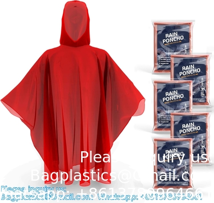 Disposable Rain Ponchos For Adults With Hood,Emergency Rain Gear For Camping,Hiking,Walking,Watching Games