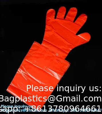 Extended Plastic Disposable Veterinary Long Sleeve Gloves Waterproof Disposable Plastic Arm Length Gloves