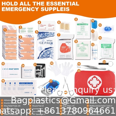 Essential Emergency Trauma Medical Supplies Packed Red Waterproof Box, Perfect For Car Home Office Travel Outdoor