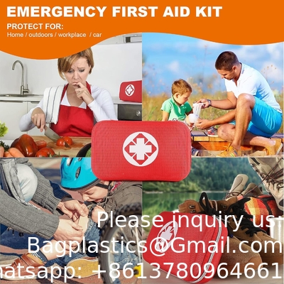 Essential Emergency Trauma Medical Supplies Packed Red Waterproof Box, Perfect For Car Home Office Travel Outdoor