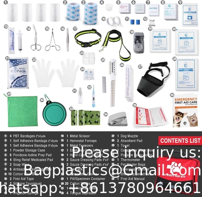 Pet First Aid Kit, 105 Piece Nursing Supplies With Emergency Collar, First Aid Instructions And More Ideal For Home