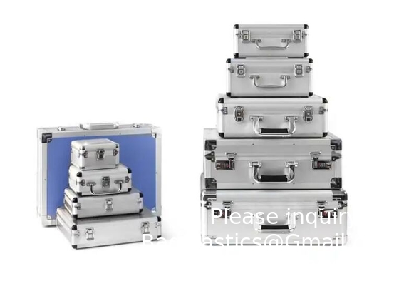 Custom Large Aluminum Sliver Tool Carrying Box Heavy Duty Aluminum Storage Brief Case