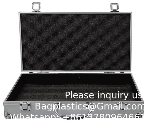 Custom Large Aluminum Sliver Tool Carrying Box Heavy Duty Aluminum Storage Brief Case