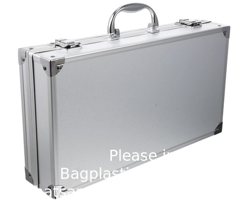 Custom Large Aluminum Sliver Tool Carrying Box Heavy Duty Aluminum Storage Brief Case