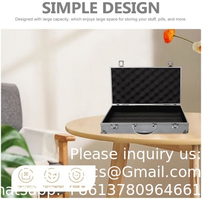 Custom Large Aluminum Sliver Tool Carrying Box Heavy Duty Aluminum Storage Brief Case