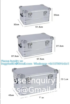 Aluminum Alloy Car Storage Box Camping Equipment Travel Vehicle Mounted Container Large Capacity Storage Box Case