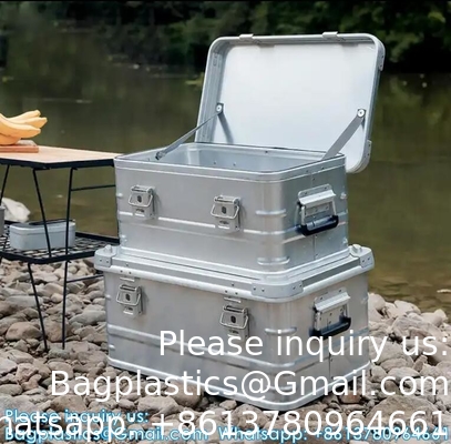 Aluminum Alloy Car Storage Box Camping Equipment Travel Vehicle Mounted Container Large Capacity Storage Box Case