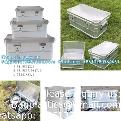 Aluminum Alloy Car Storage Box Camping Equipment Travel Vehicle Mounted Container Large Capacity Storage Box Case