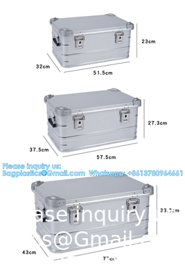 Aluminum Alloy Car Storage Box Camping Equipment Travel Vehicle Mounted Container Large Capacity Storage Box Case