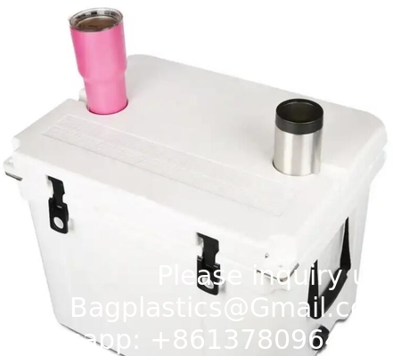 55 Quart  Best Sell Ice Box 4 Wheel Premium Wheeled Cooler Foam Insulation Foldable Backrest Seat Chilly Chest