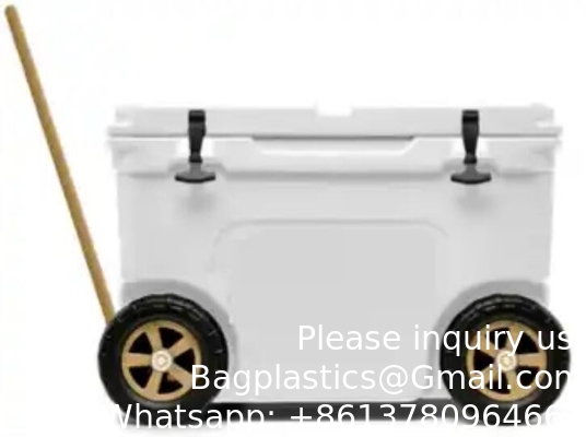55 Quart  Best Sell Ice Box 4 Wheel Premium Wheeled Cooler Foam Insulation Foldable Backrest Seat Chilly Chest