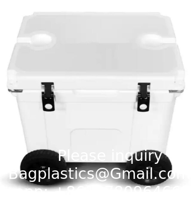 55 Quart  Best Sell Ice Box 4 Wheel Premium Wheeled Cooler Foam Insulation Foldable Backrest Seat Chilly Chest