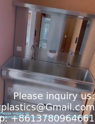 Hand Washing Sink Wash Basin With Automatic Sensor And Mirror Customized Scrub Sink Induction Pedal Operated