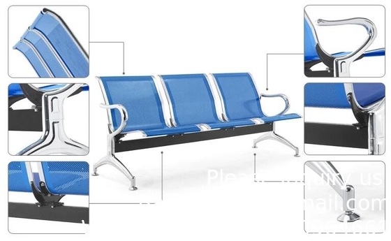 Silver 3 4 5 Seater Stainless Steel Accompanying Chair Hospital Waiting Chair Airport waiting Chair Bench