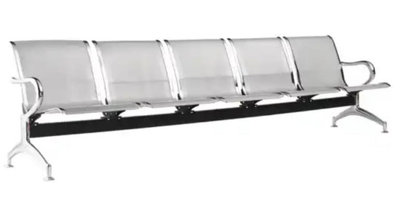 Silver 3 4 5 Seater Stainless Steel Accompanying Chair Hospital Waiting Chair Airport waiting Chair Bench