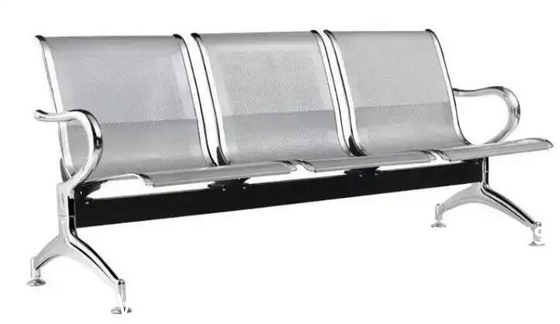 Silver 3 4 5 Seater Stainless Steel Accompanying Chair Hospital Waiting Chair Airport waiting Chair Bench