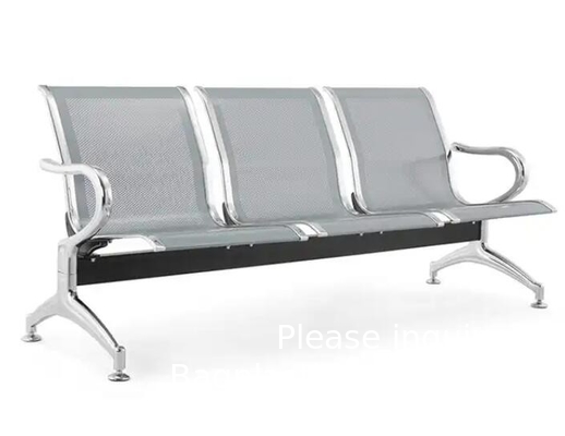 Silver 3 4 5 Seater Stainless Steel Accompanying Chair Hospital Waiting Chair Airport waiting Chair Bench