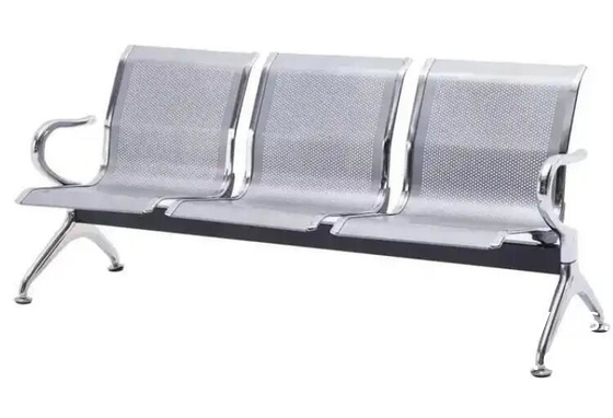 Silver 3 4 5 Seater Stainless Steel Accompanying Chair Hospital Waiting Chair Airport waiting Chair Bench