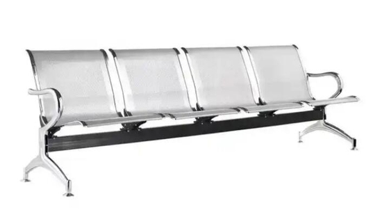 Silver 3 4 5 Seater Stainless Steel Accompanying Chair Hospital Waiting Chair Airport waiting Chair Bench