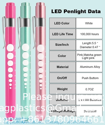 OEM Aluminum Alloy Nursing Pen Light Doctor Torch Customized Led Medical Penlight With Pupil Gauge For Nurse