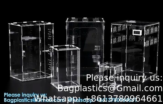 Acrylic Reptile Terrarium Clear View Transparent Acrylic Box Feeding Box For Small Animals Insect