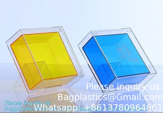 Wholesale Color Acrylic Transparent Box Double Layer Plexiglass Storage Box Bridesmaid Accompanied Gift Box