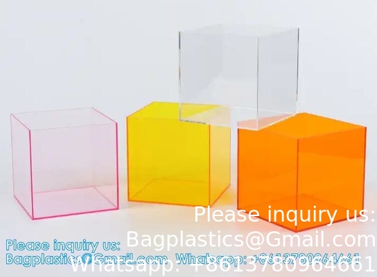 Custom Size Acrylic 5 Face Box Acrylic Display Box Wholesale Transparent Acrylic Storage Box With Lid