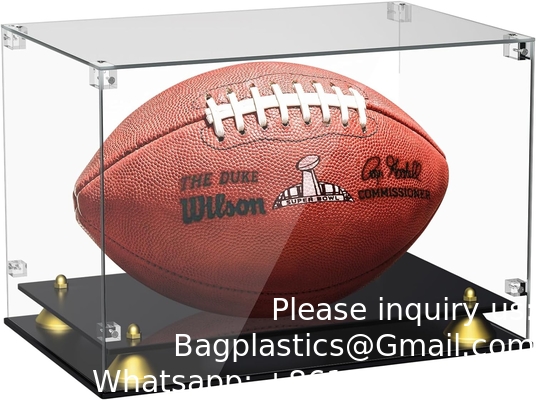 Clear Acrylic Display Case,Self-Assembly Display Box with Black Acrylic Base,Countertop Box Cube Organizer Stand Riser