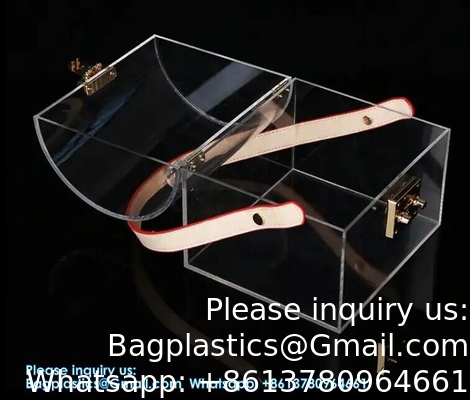 High-End Bamboo Handle Acrylic Portable Square Box Portable Candy Gift Box