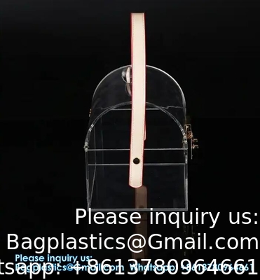 High-End Bamboo Handle Acrylic Portable Square Box Portable Candy Gift Box
