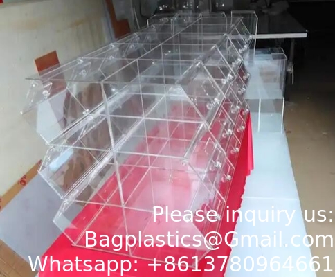Acrylic Coloful Box Cheap Custom Acrylic Supermarket Food Dispenser Case Supermarket Supply