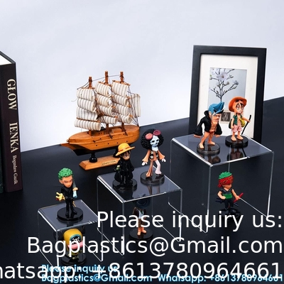 Clear Acrylic Display Risers 2 Sets, 3-Tier Risers Stands Showcase For Amiibo Funko Pop Figures, Dessert, Jewelry