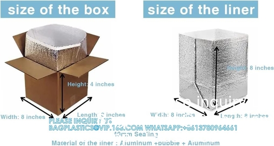 Foil Insulated Box Liners For 8x8x8 Box Size-Pack Double-Sided Metalized Foil Insulated Shipping Boxes-Insulated